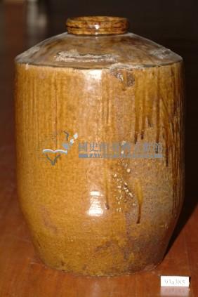 棕褐流釉窄口直壁式陶甕藏品圖，第1張