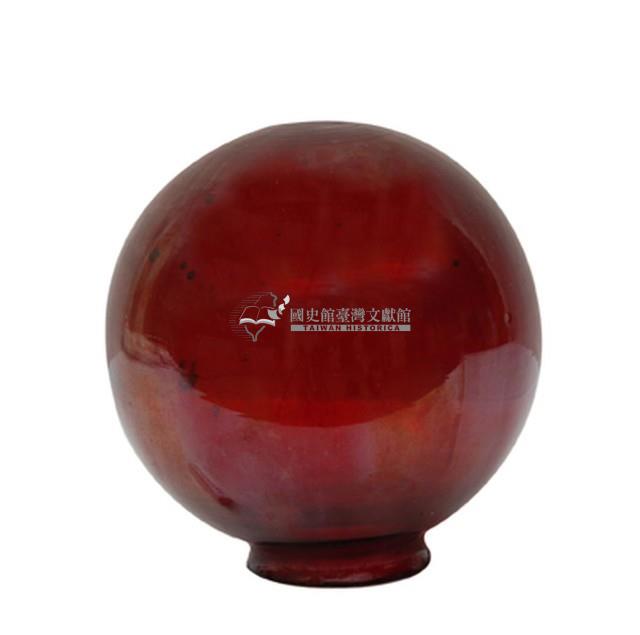紅棕色圓形玻璃燈罩藏品圖，第1張
