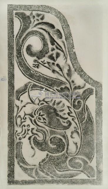 王祖母許太夫人墓碑肩石龍虎紋飾拓本藏品圖，第1張