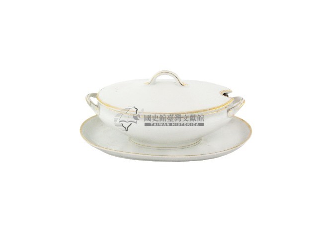 白瓷帶蓋湯碗．盤藏品圖，第1張