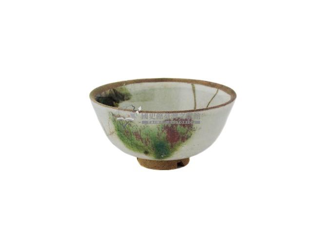 白地彩繪花草紋陶碗藏品圖，第1張