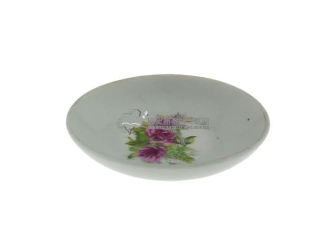 白地印花彩繪折枝玫瑰紋瓷碟藏品圖，第1張