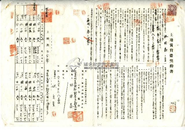 昭和十二年林開泰與臺拓會社土地賃貸借契約書藏品圖，第1張
