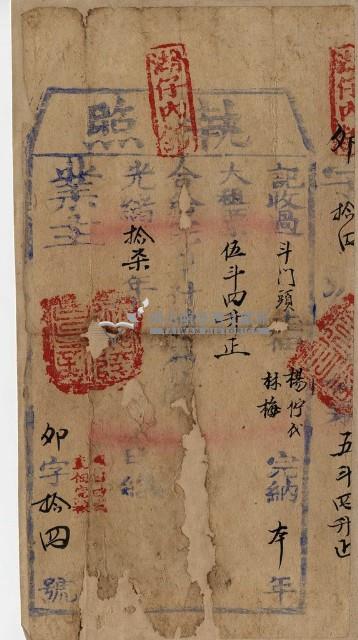 光緒十七年楊佇執照藏品圖，第1張