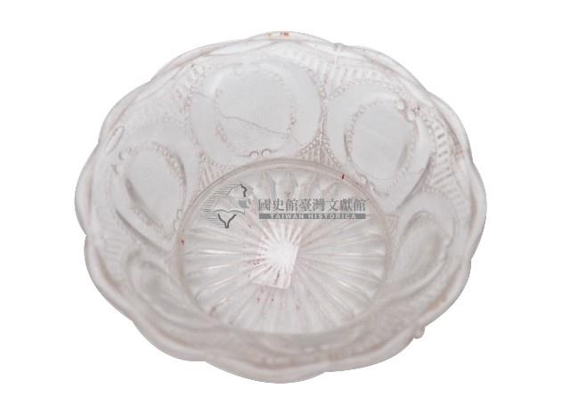 浮雕透明花口玻璃盆藏品圖，第1張