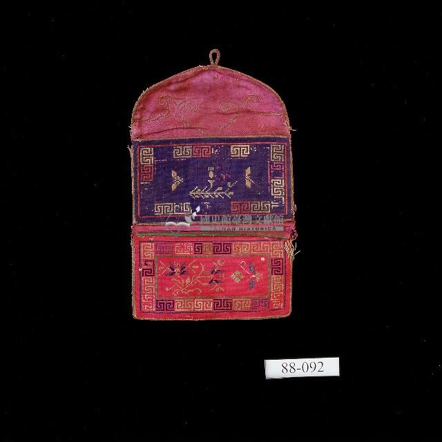 花卉圖樣長方褡褳荷包藏品圖，第1張