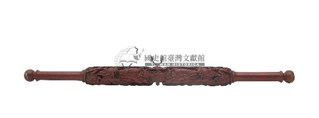 木製龍紋刻紋鑼擔藏品圖，第1張