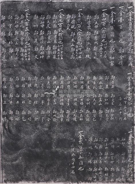 全臺鄭氏大宗祠建築一覽表拓本（六）藏品圖，第1張