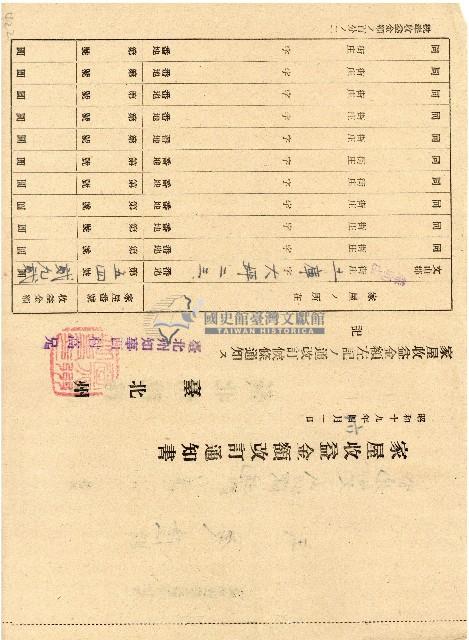 昭和十九年王慶隆通知書藏品圖，第1張