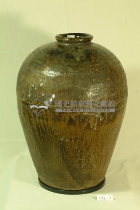 黑褐釉印紋窄口豐肩式陶甕藏品圖，第1張
