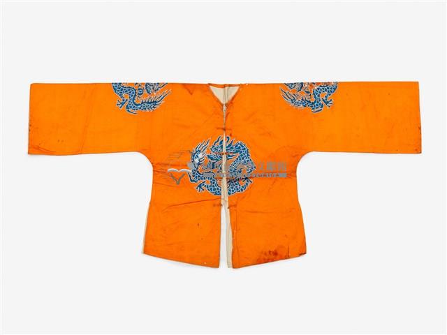 橘紅色龍紋上衣戲服藏品圖，第1張