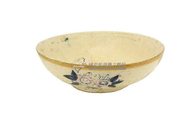 青花紅彩印花折枝花卉紋大碗藏品圖，第1張