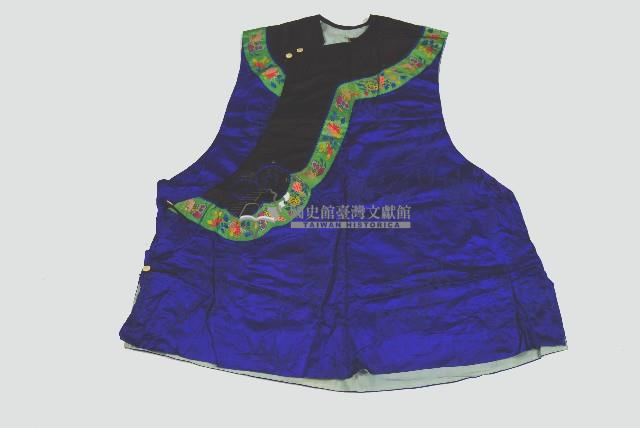 藍色花卉繡樣無袖上衣藏品圖，第1張