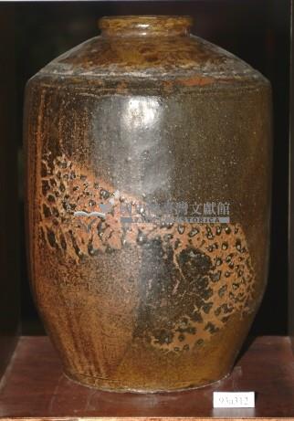 班狀黑褐釉窄口直壁式陶甕藏品圖，第1張