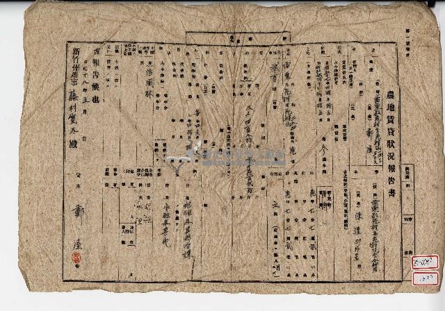 昭和十八年鄭屋農地賃貸狀況報告書藏品圖，第1張