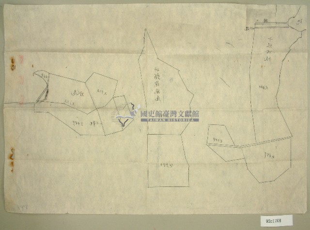 中華民國四十六年范朝燈、張清雲、張述志泰山製茶廠附屬茶園合約書附錄地圖藏品圖，第1張