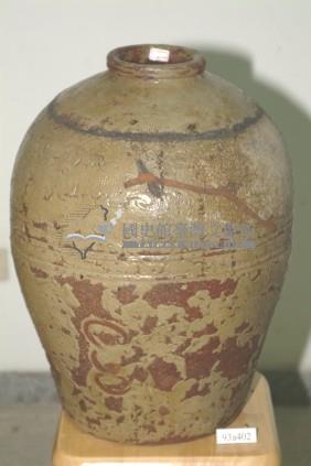 淺棕釉拍打印紋窄口豐肩式陶甕藏品圖，第1張