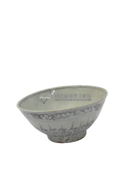 青花齒緣蕉葉紋碗(海撈瓷器)藏品圖，第1張