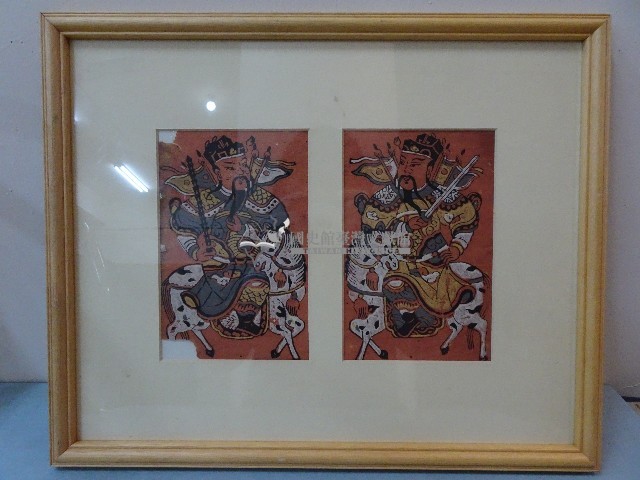裱框門神武將彩繪藏品圖，第1張