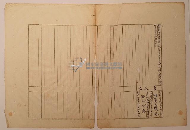 南投廳埔里社堡牛眠山庄第122番戶728番地警第123號戶長游新福之戶口調查表單乙藏品圖，第1張