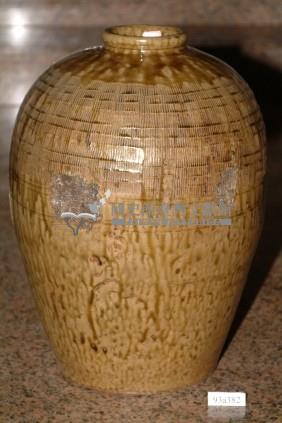 虎皮紋棕褐釉拍打印紋窄口豐肩式陶甕藏品圖，第1張