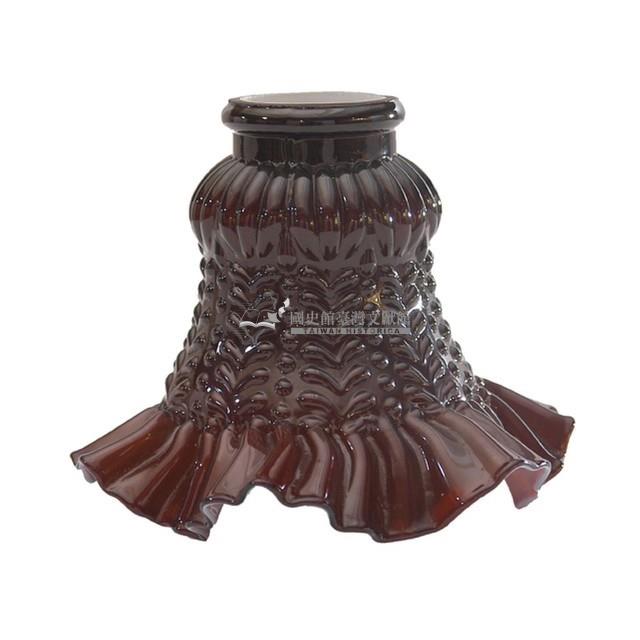 咖啡色浮雕玻璃燈罩藏品圖，第1張