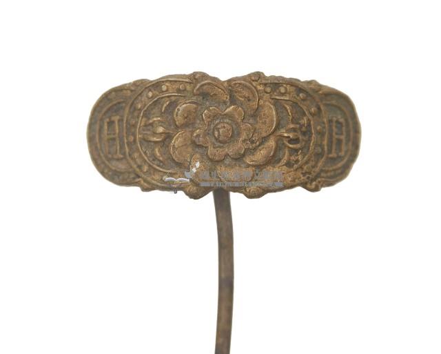 金屬製花卉雕花髮釵藏品圖，第1張