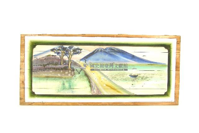 陳登科傅色油彩風景圖木板壁畫藏品圖，第1張