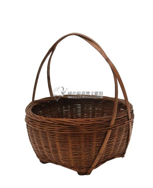 雙編織提把竹編深腹提籃藏品圖，第1張