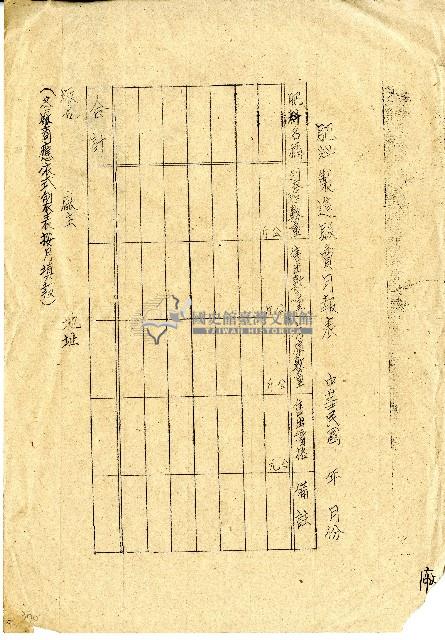 肥料製造販賣空白月報表藏品圖，第1張