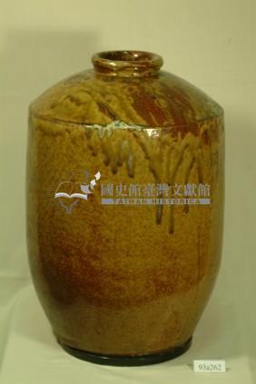 棕紅褐釉窄口直壁式陶甕藏品圖，第1張