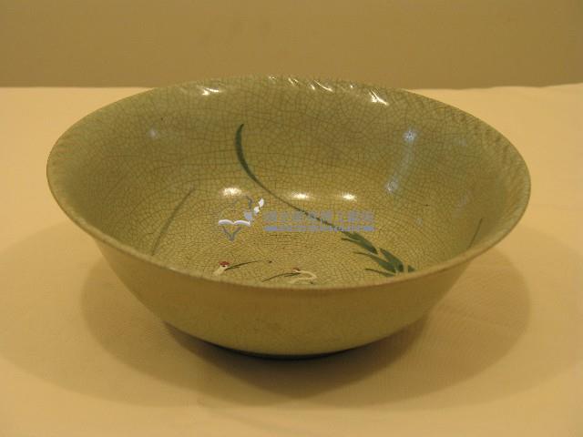 青釉彩繪丹頂鶴紋深腹碗藏品圖，第1張