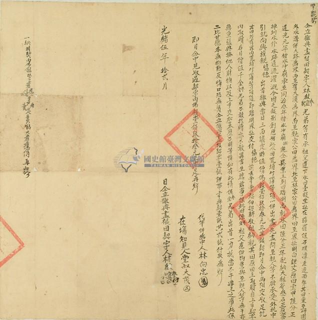 光緒五年林啟參等仝立徹典盡根田契字藏品圖，第1張