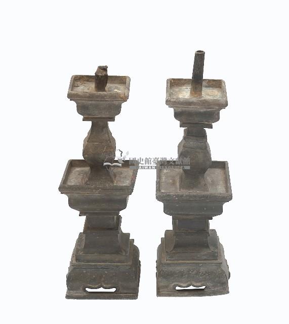 錫製燭臺一對藏品圖，第1張