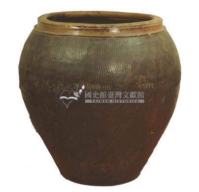 黑褐釉拍打印紋斂口豐肩式陶缸藏品圖，第1張