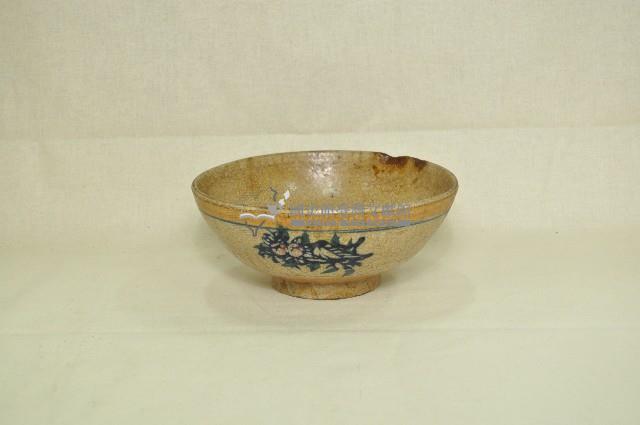 黃釉青花加彩印花花鳥紋碗藏品圖，第1張