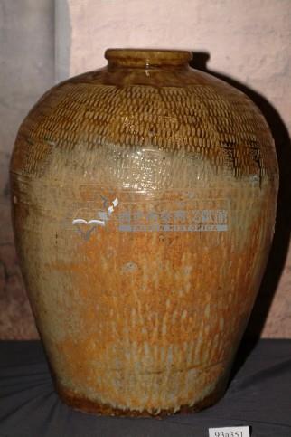 棕褐釉流釉拍打印紋窄口豐肩式陶甕藏品圖，第1張