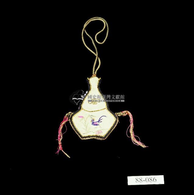 鳥雀圖樣葫蘆刺繡袋藏品圖，第1張