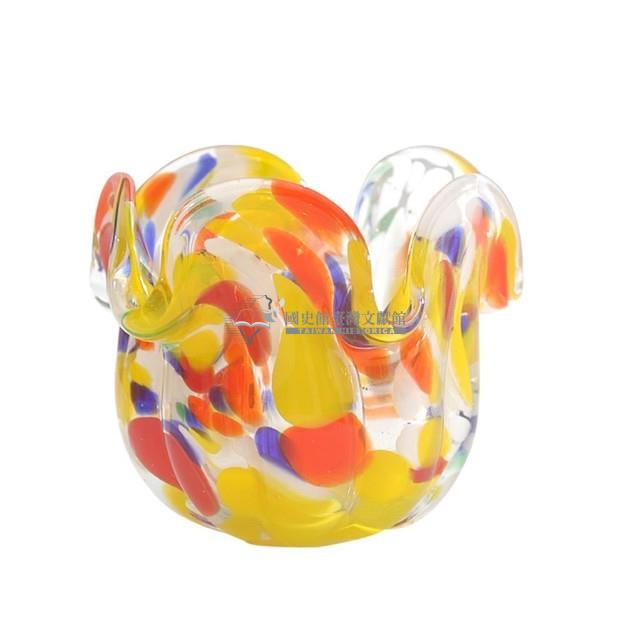 彩繪花口瓣形玻璃花器藏品圖，第1張