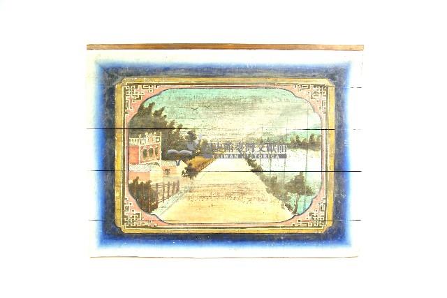 陳登科傅色油彩風景圖木板壁畫藏品圖，第1張