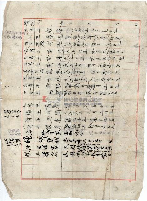 民國三十五年王殷鑑家族生辰單藏品圖，第1張