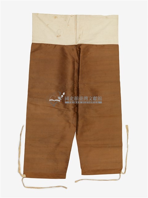 淺咖啡色素面長褲戲服藏品圖，第1張