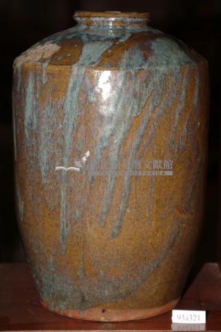 棕褐流釉窄口直壁式陶甕藏品圖，第1張