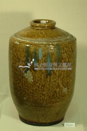 虎皮紋綠褐釉窄口直壁式陶甕藏品圖，第1張