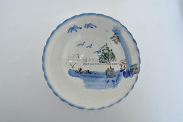 青花五彩山水樓臺紋大碗藏品圖，第1張