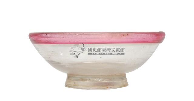 粉紅口透明玻璃碗藏品圖，第1張