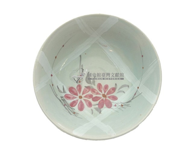 彩繪井字折枝花卉紋深腹碗藏品圖，第1張