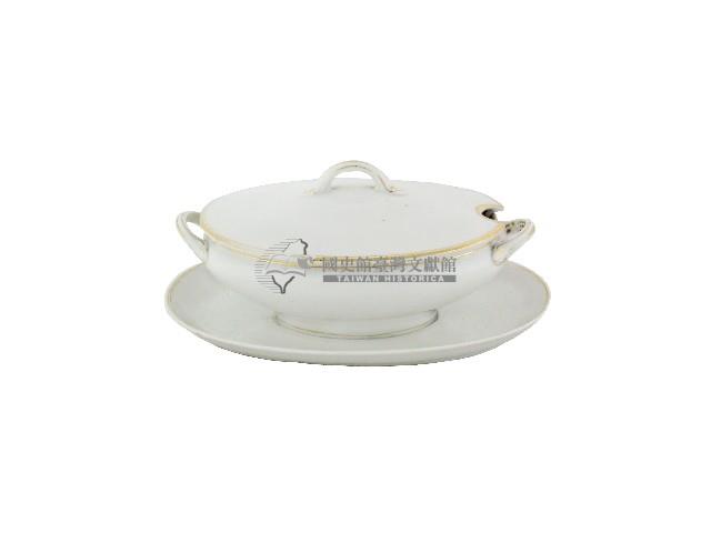 白瓷帶蓋湯碗．盤藏品圖，第1張