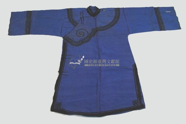 藍色線紋長袖上衣藏品圖，第1張