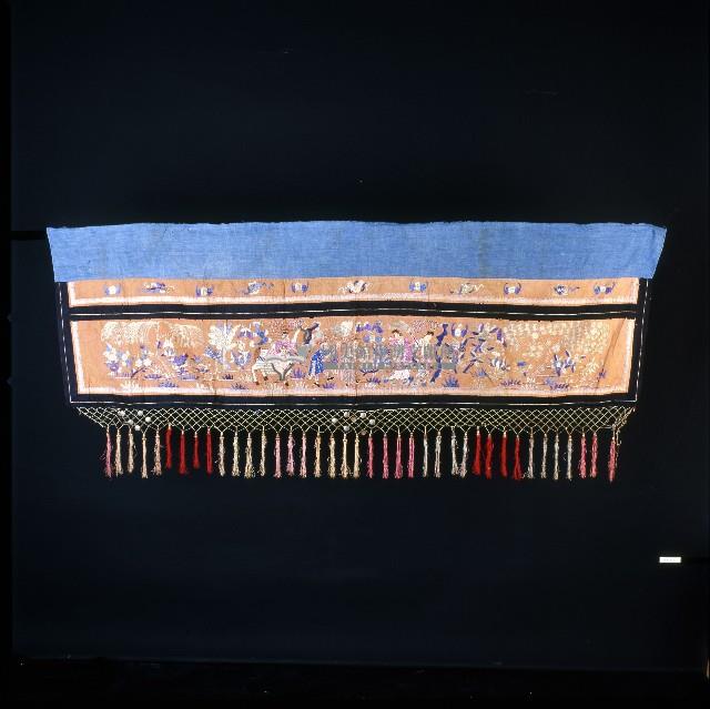 橙色吉祥繡樣床簾藏品圖，第1張